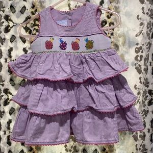 12 Month Lady bug Smocked Outfit